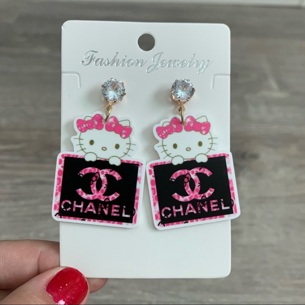 Sanrio Hello Kitty Pink Handmade Stud Earrings